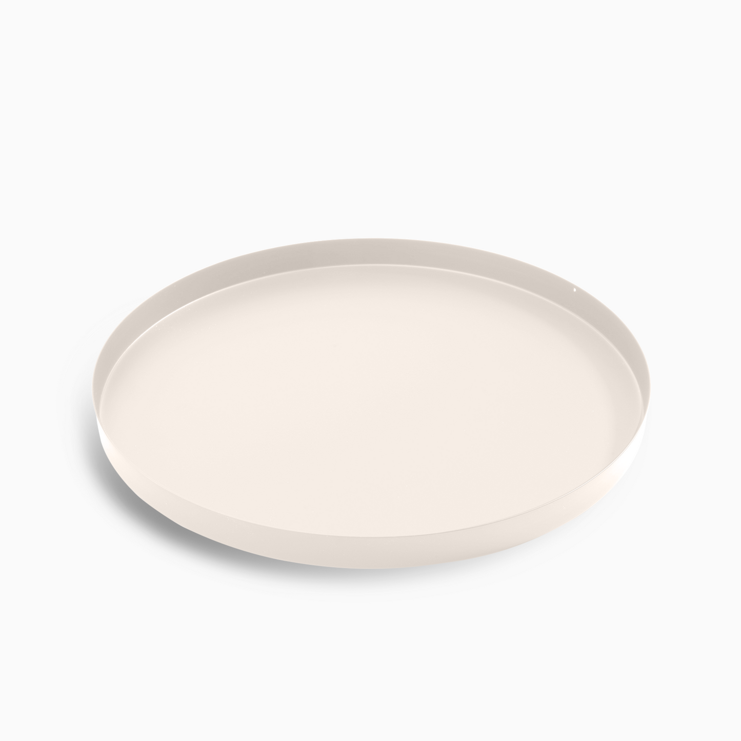 Deko Tablett | 30cm Durchmesser | Metall (Creme)