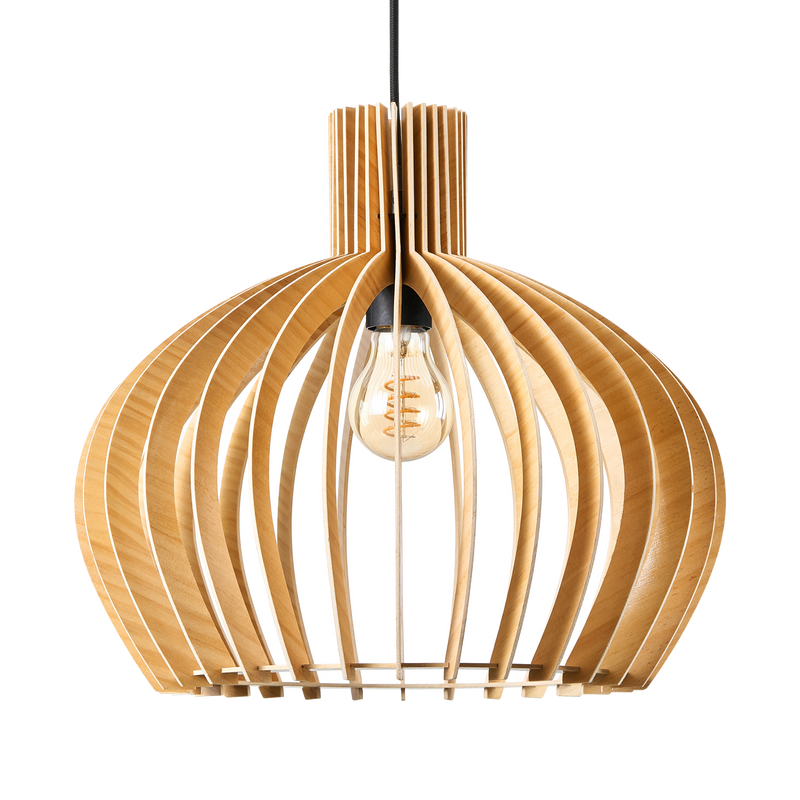 Hängeleuchte Holzoptik (Birken-Schichtholz)