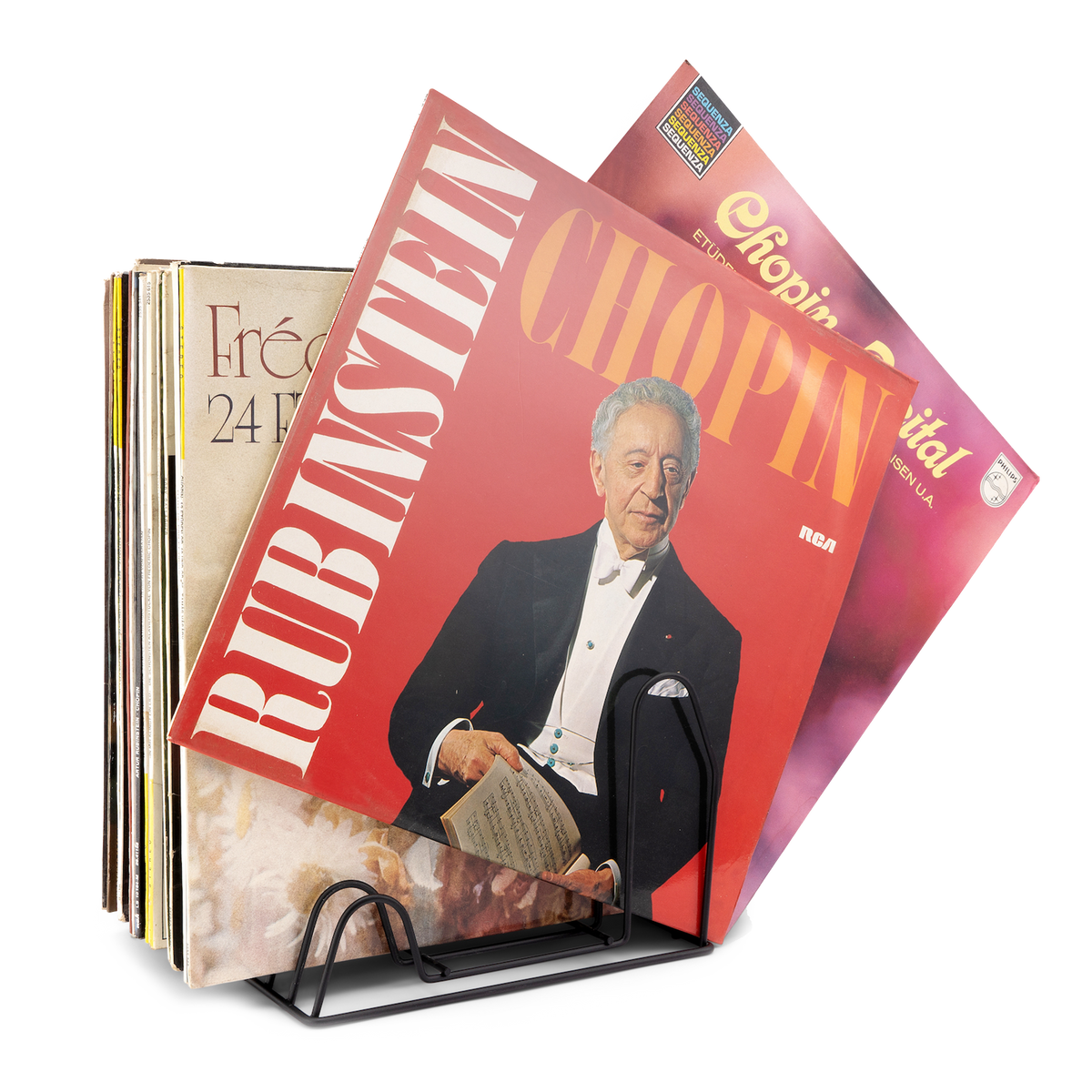 Schallplatten Aufbewahrung | Schallplattenständer Metall Schwarz