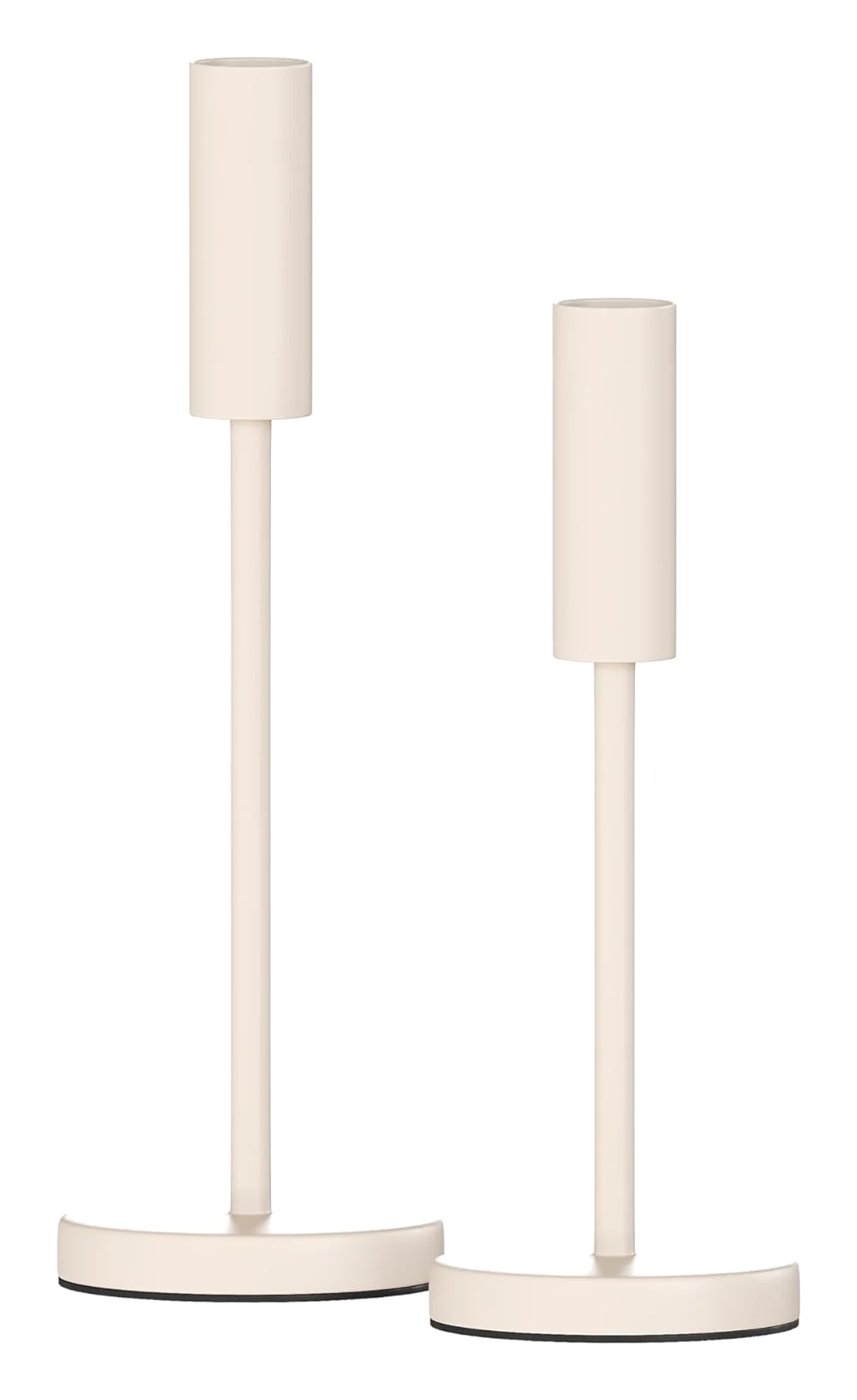 Kerzenhalter 2er Set | Für Stabkerzen und Spitzkerzen (Creme)