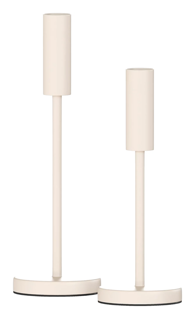 Kerzenhalter 2er Set | Für Stabkerzen und Spitzkerzen (Creme)