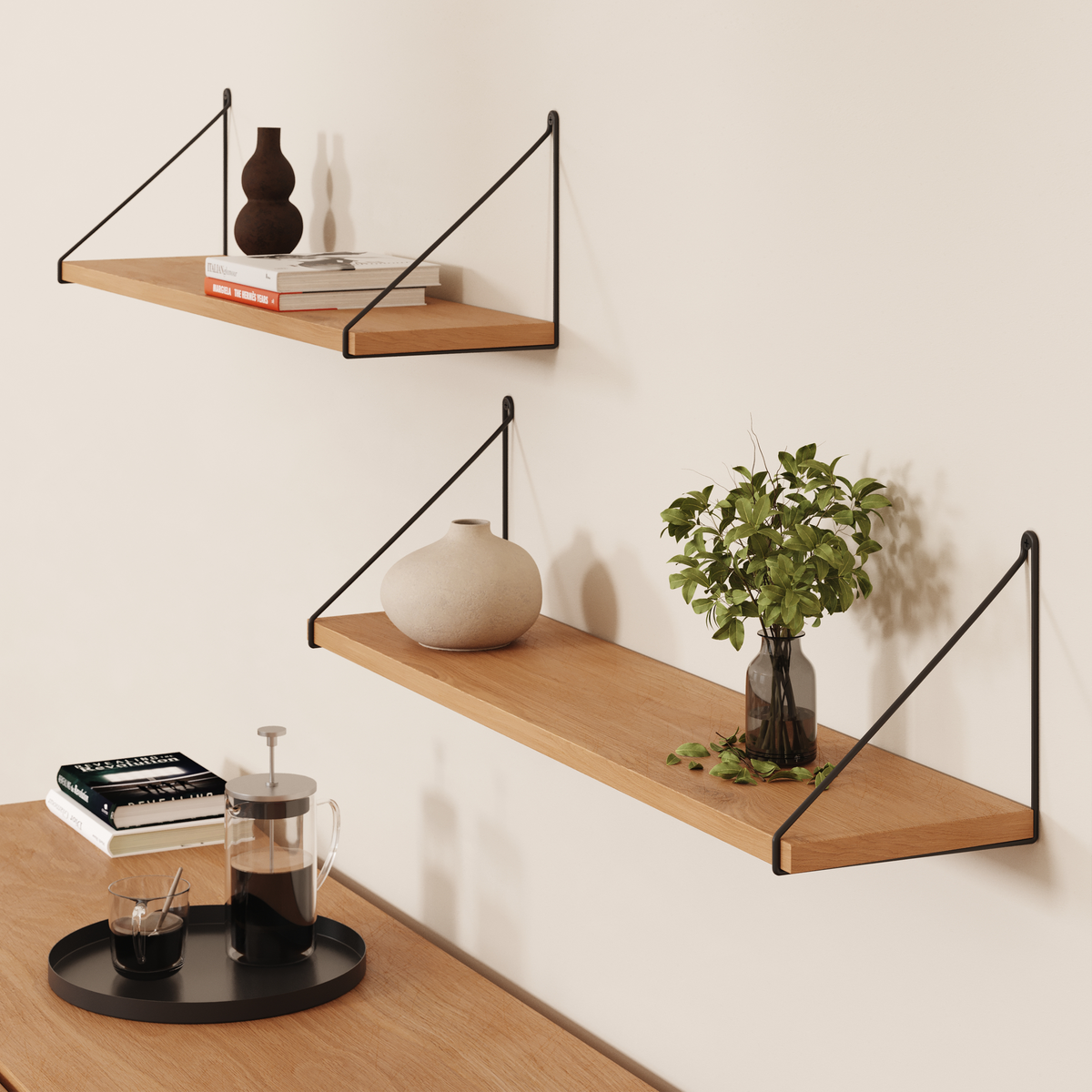 Regalhalterungen | 2er Set Regalträger Draht Schwarz