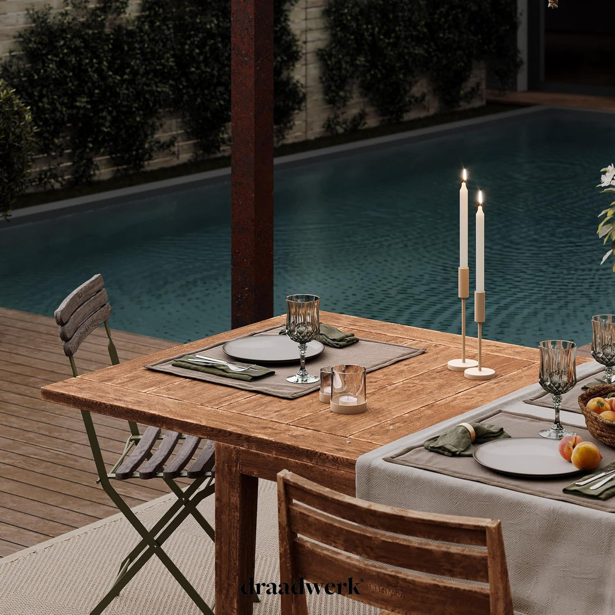 Kerzenhalter 2er Set | Für Stabkerzen und Spitzkerzen (Creme)