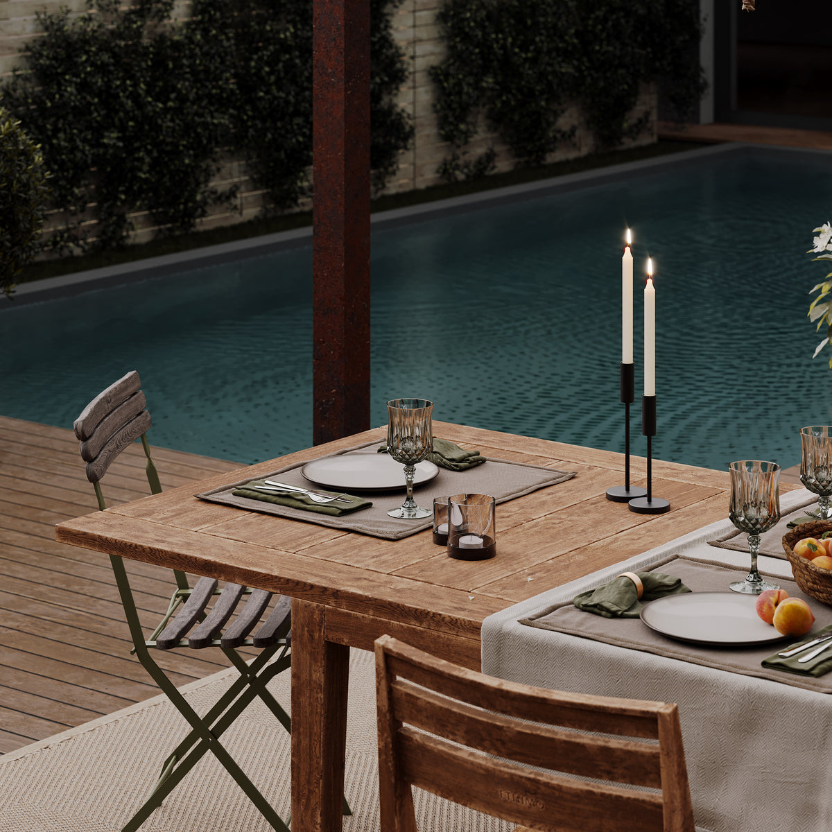 Kerzenhalter 2er Set | Für Stabkerzen und Spitzkerzen (Schwarz)