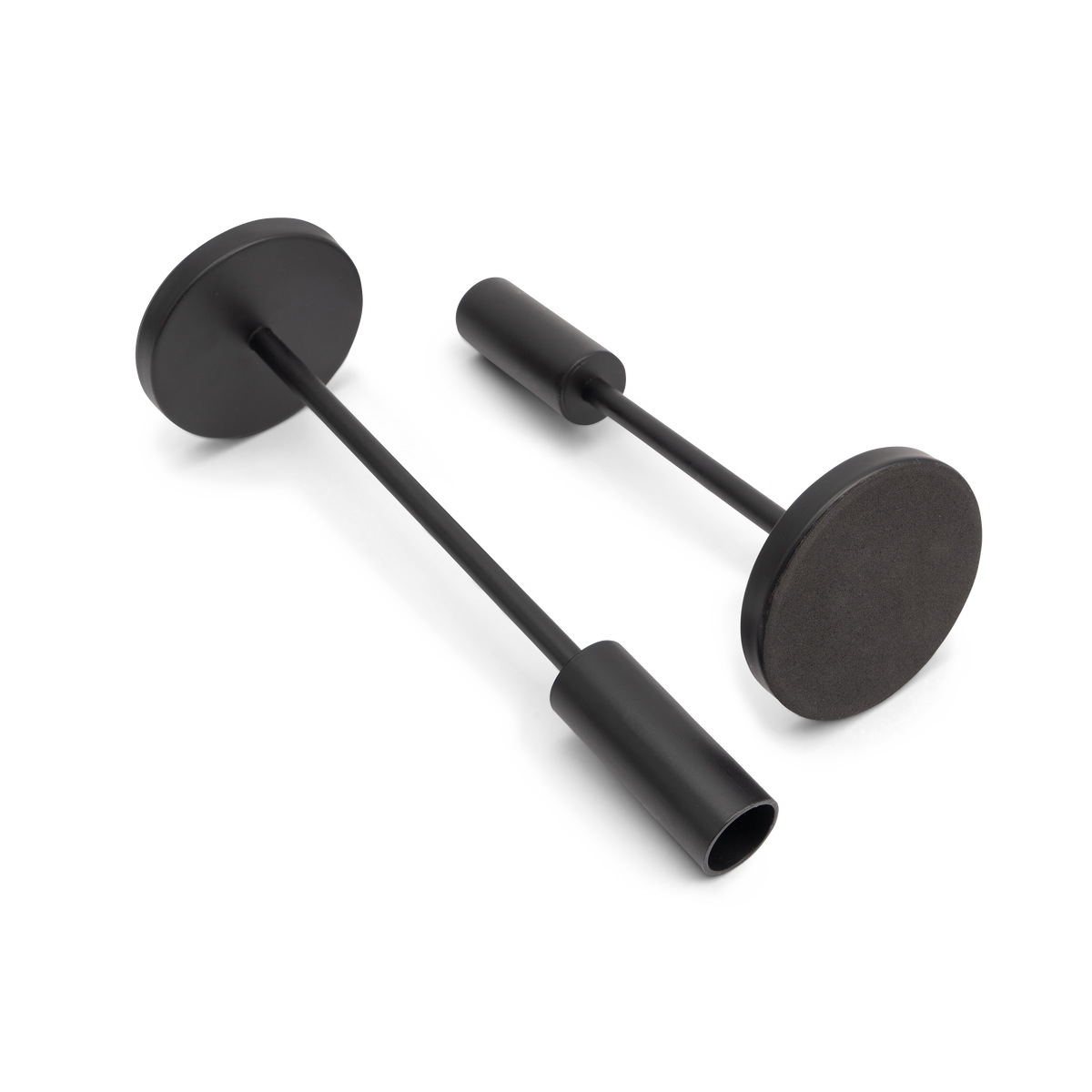 Kerzenhalter 2er Set | Für Stabkerzen und Spitzkerzen (Schwarz)