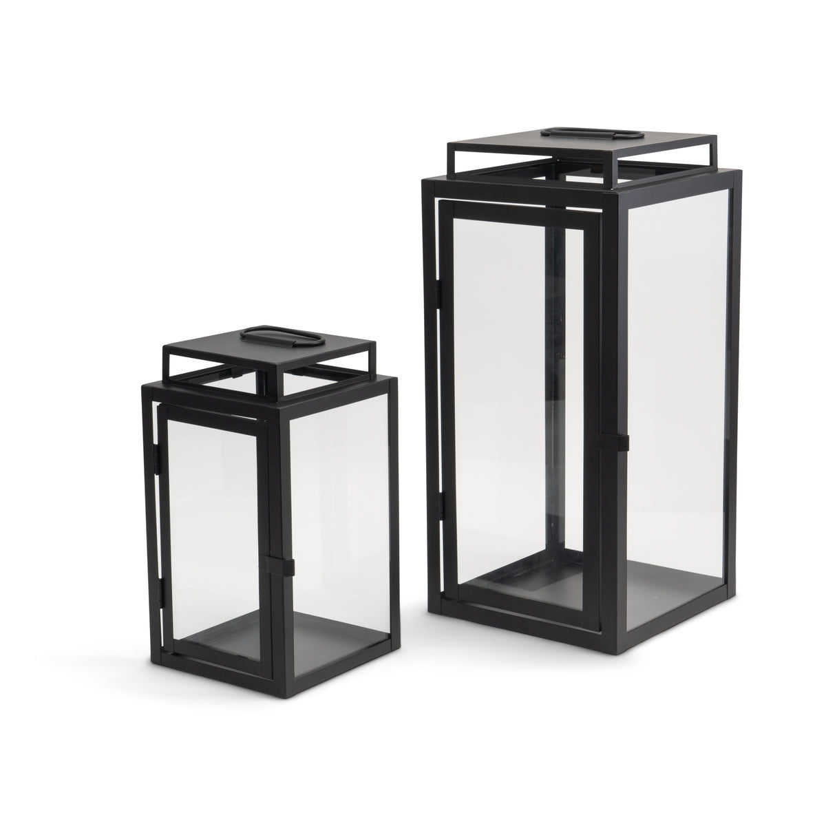 Laternen 2er Set | Wohndekoration für Innen & Außen | Schwarz