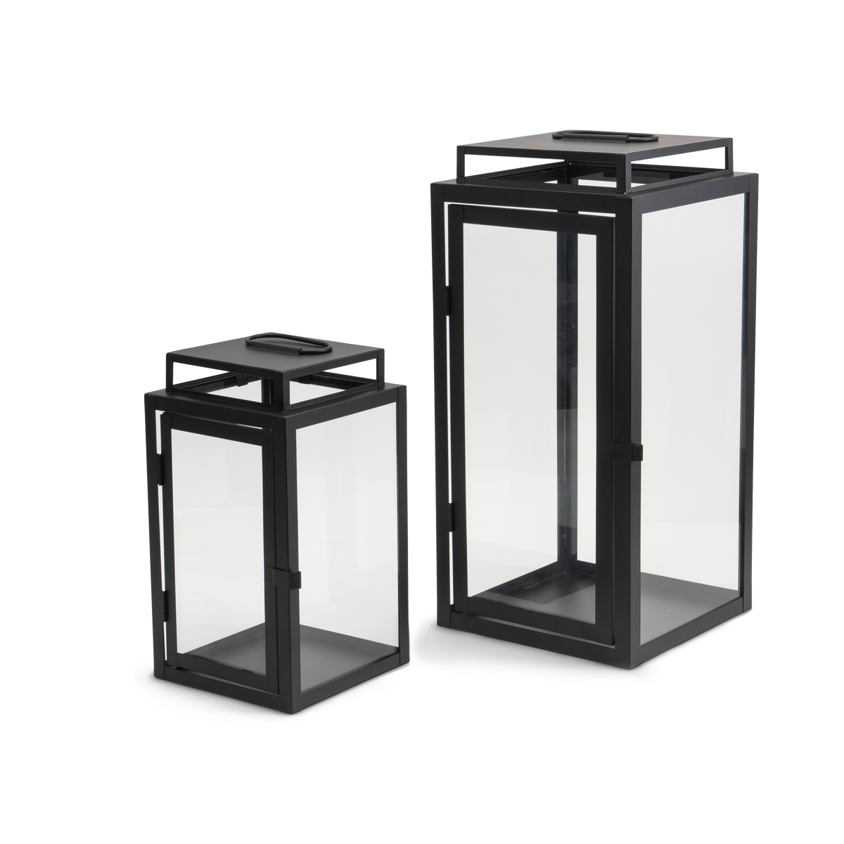 Laternen 2er Set | Wohndekoration für Innen & Außen | Schwarz