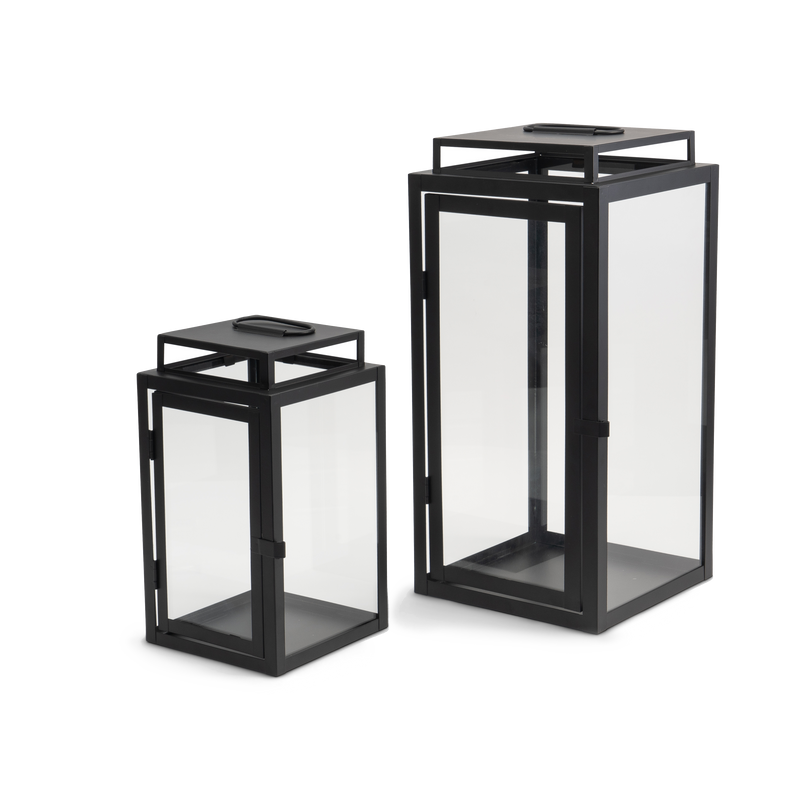 Laternen 2er Set | Wohndekoration für Innen & Außen | Schwarz