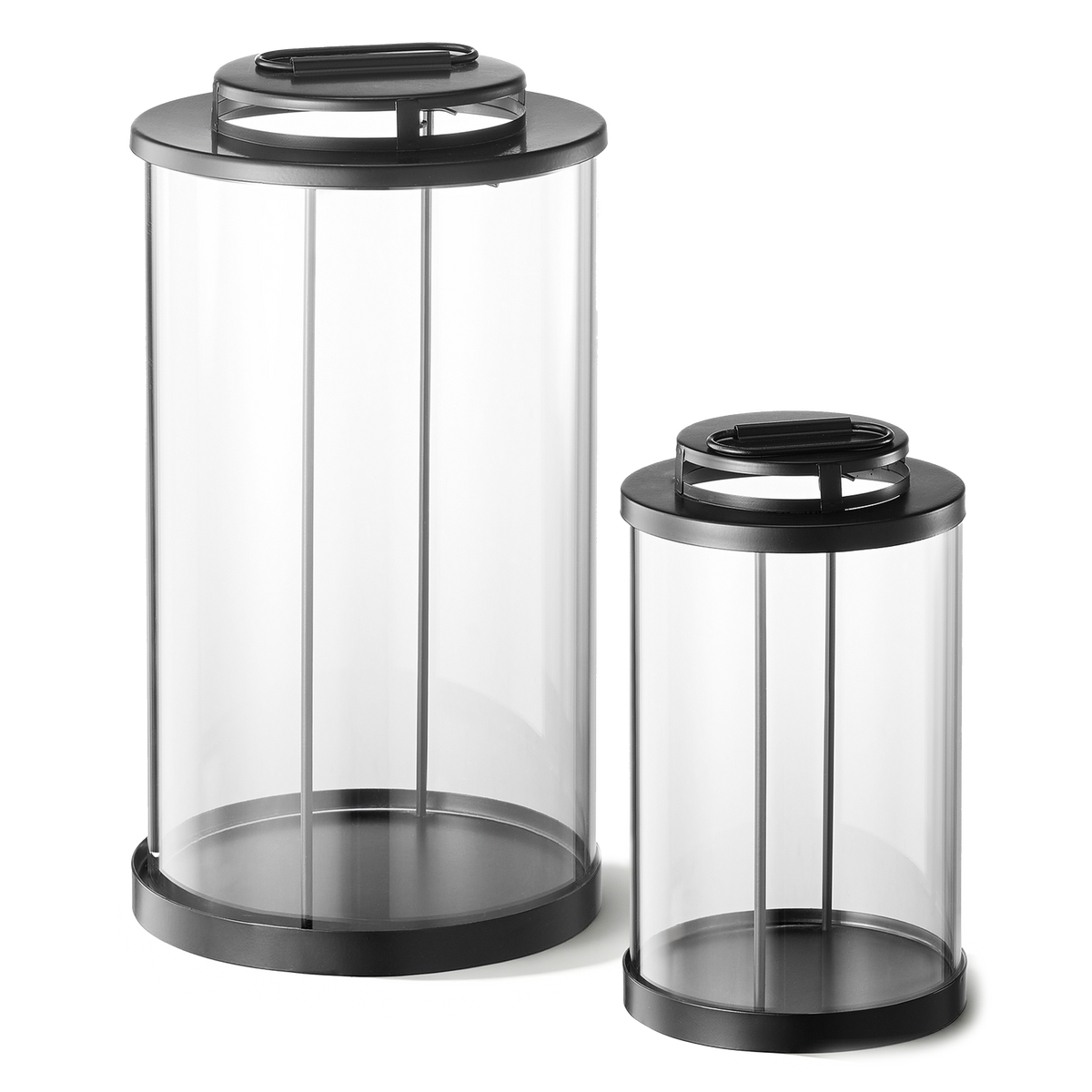 Laternen 2er Set Rund (Glas, Eisen)