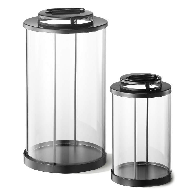 Laternen 2er Set Rund (Glas, Eisen)