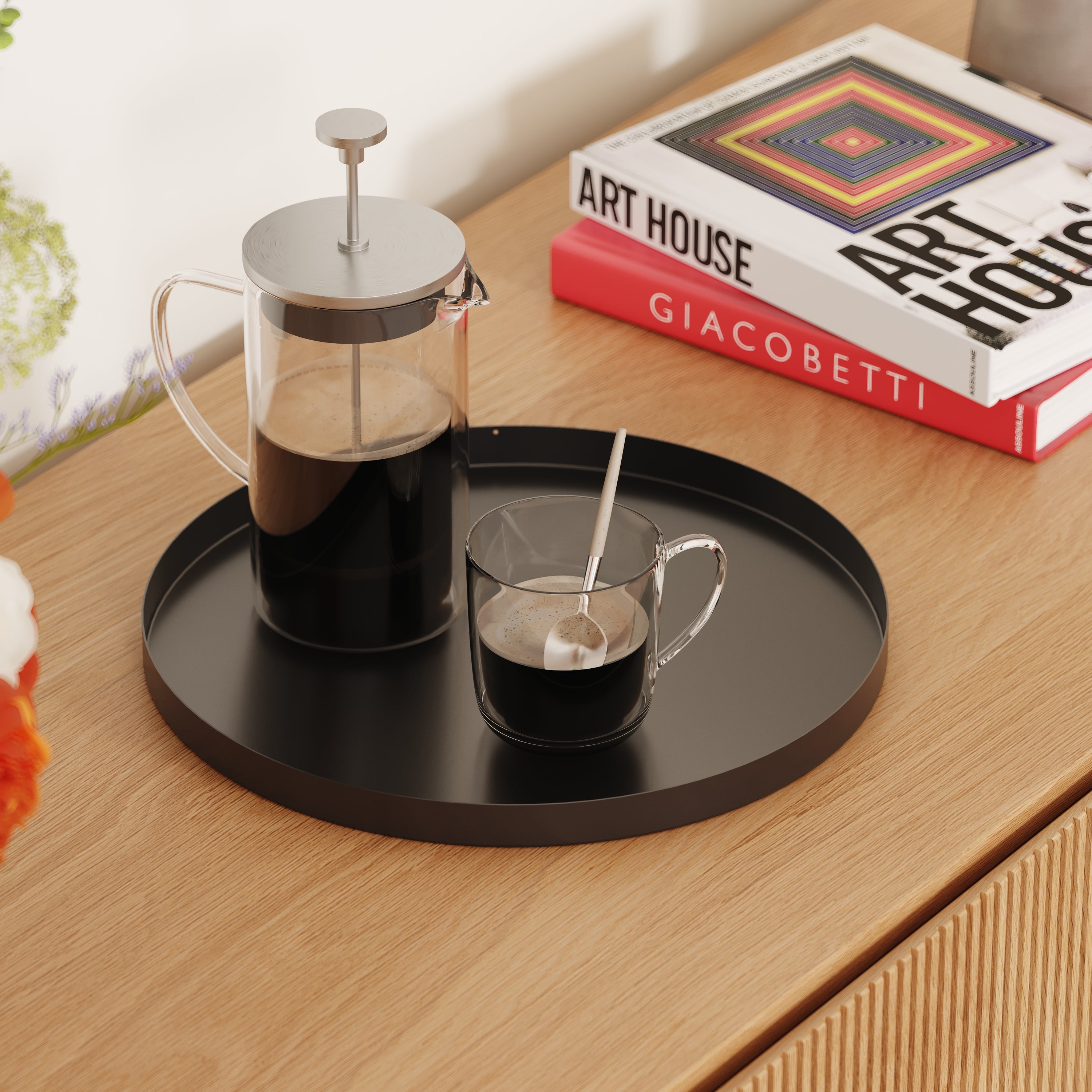 Deko Tablett 30cm Durchmesser Metall Schwarz Draadwerk Deko Tablett 30cm Durchmesser Metall Schwarz Draadwerk