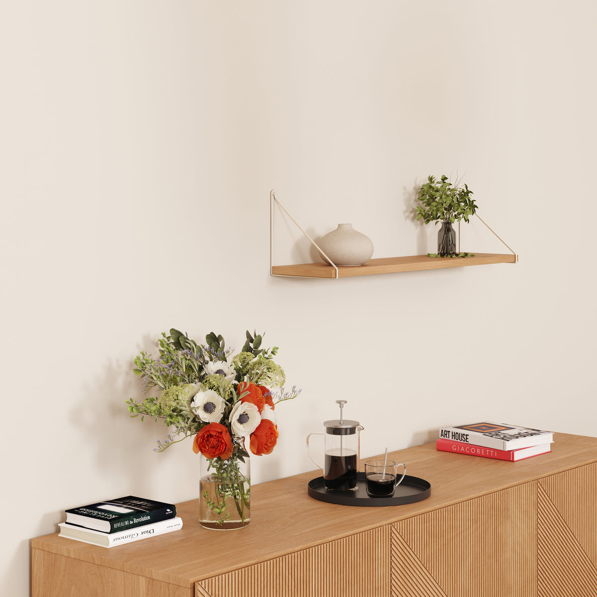 Regalhalterungen | 2er Set Regalträger Draht Creme