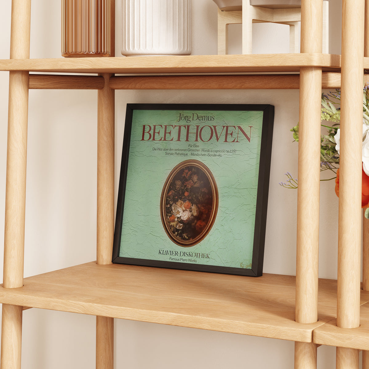 Schallplatten Rahmen Wand 3er-Set | Schallplattenrahmen aus Holz | Vinyl Rahmen Schwarz